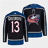 Men's Columbus Blue Jackets #13 Johnny Gaudreau Navy 2022 Reverse Retro Stitched Jersey Dzhi,baseball caps,new era cap wholesale,wholesale hats